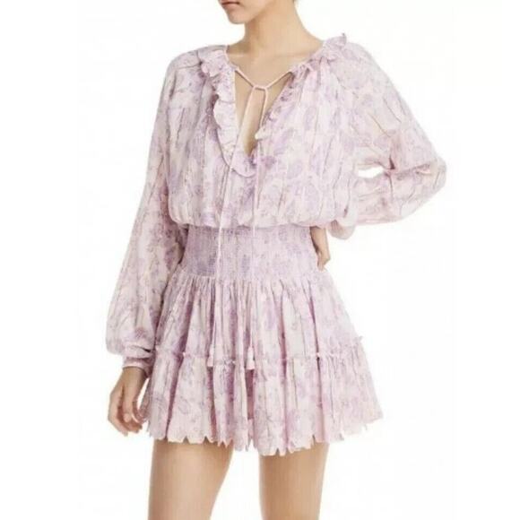 House of Harlow 1960 Dresses & Skirts - *Flawed* House of Harlow Paisley Ruffle Long Sleeve Tassel Mini Boho Dress Small